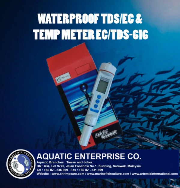 WATERPROOF TDS/EC & TEMP METER EC/TDS-616